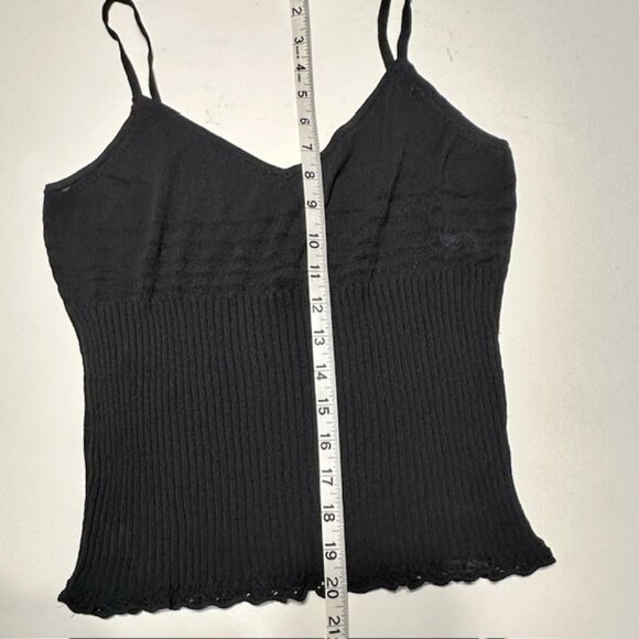 August Silk Black Knit Camisole Tank 100% Silk Size XL - Picture 5 of 5